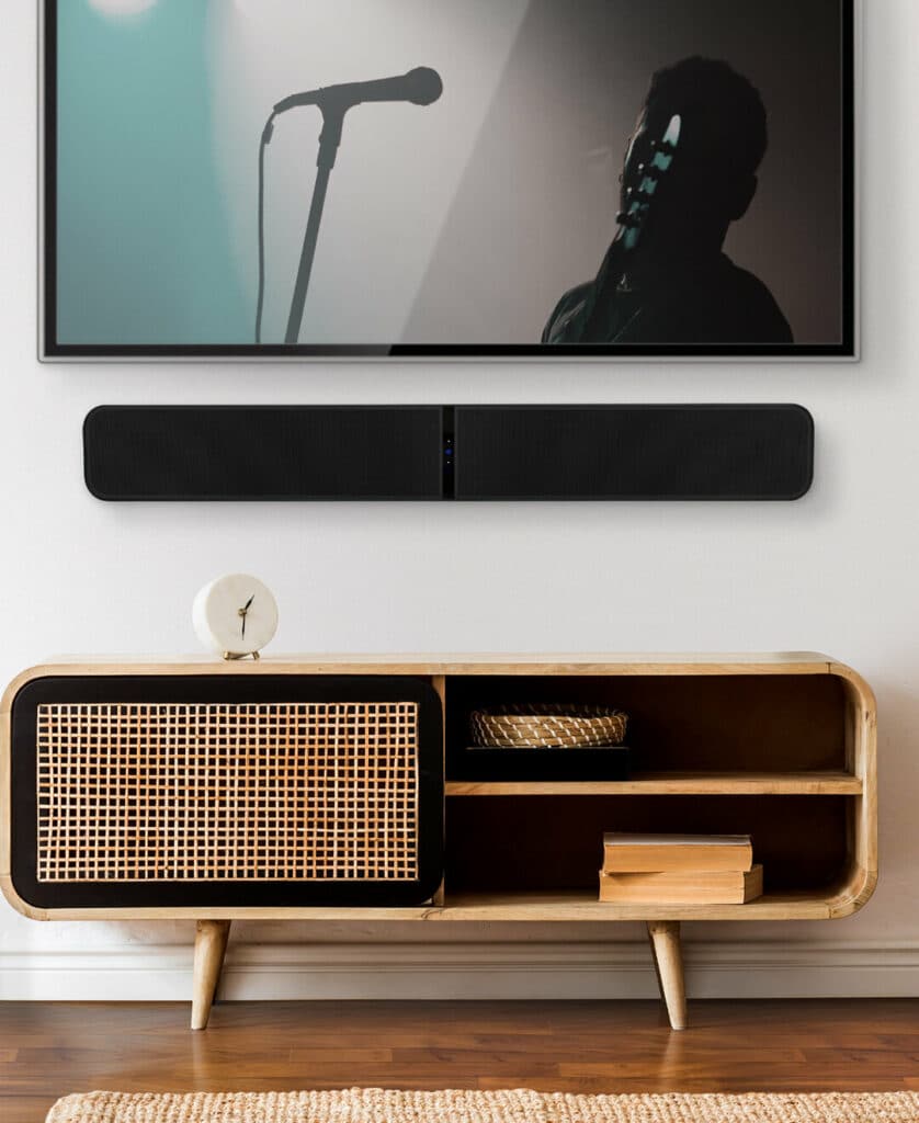 Bluesound Pulse Soundbar In Modern Home