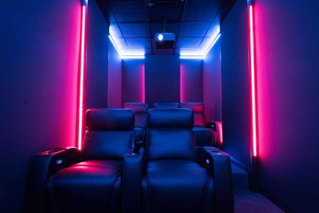 Home Theater With Led Lighting Inspired By The Hit Show Stranger Things