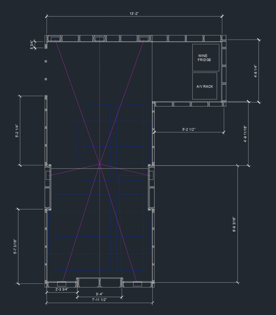 CAD Design for the home theater built in a storm shelter