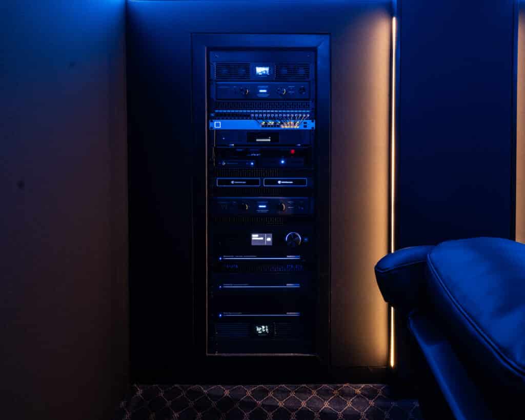 Custom In-Wall Recessed Media Rack